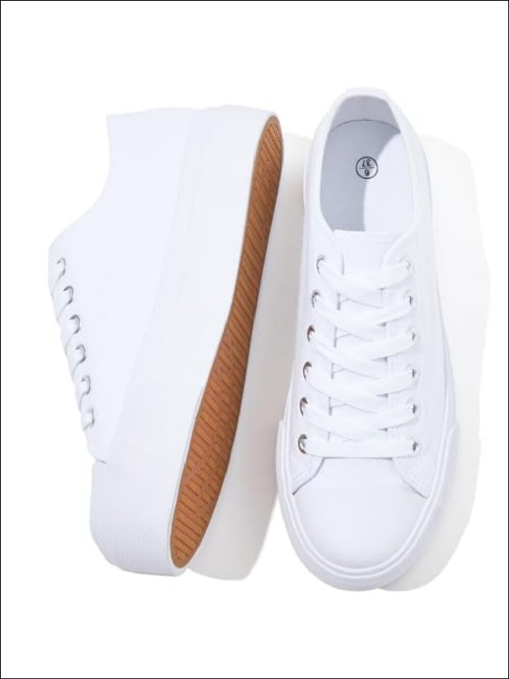 Women's Platform Sneakers Breathable Canvas Lace Up Casual Walking Shoes